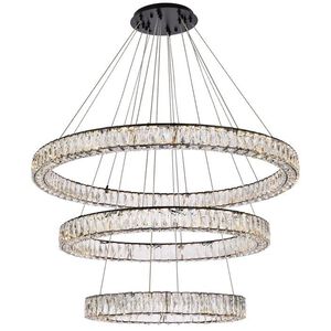 Monroe 3 Light 41 inch Black Chandelier Ceiling Light 