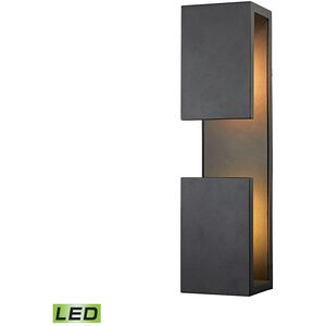 Pierre LED 19 inch Textured Matte Black Outdoor Wall Sconce