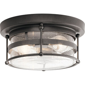 Mill Lane 2 Light 12 inch Anvil Iron Outdoor Flush & Semi Flush Mt