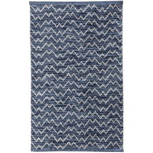Centura 36 X 24 inch Blue with White Rug