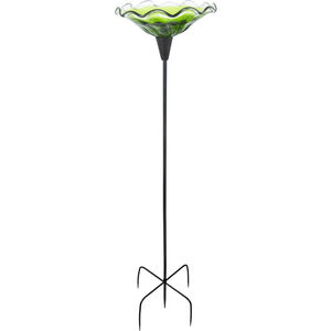 Fiore Green Art Glass Bird Feeder
