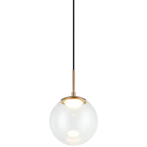 Matteo Lighting Boble LED 10 inch Aged Gold Brass Pendant Ceiling Light in Aged Gold Brass and Clear C61311AGCL - Open Box