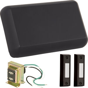 Builder Flat Black Chime Kit, Black Buttons