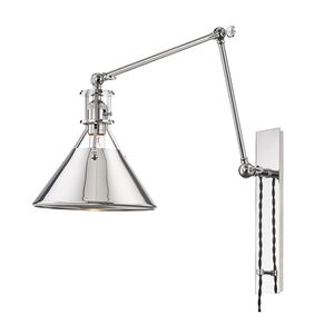 Metal No.2 1 Light 9.50 inch Swing Arm Light/Wall Lamp